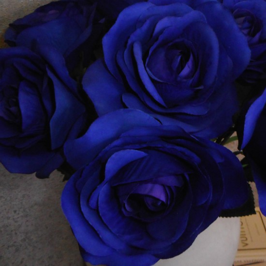 Artificial Flowers Galaxy Rose Dark Blue 57cm